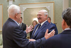 Belarus President Aleksandr Lukashenko and European Athletics President Svein Arne Hansen