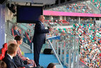 Belarus President Aleksandr Lukashenko at the opening ceremony